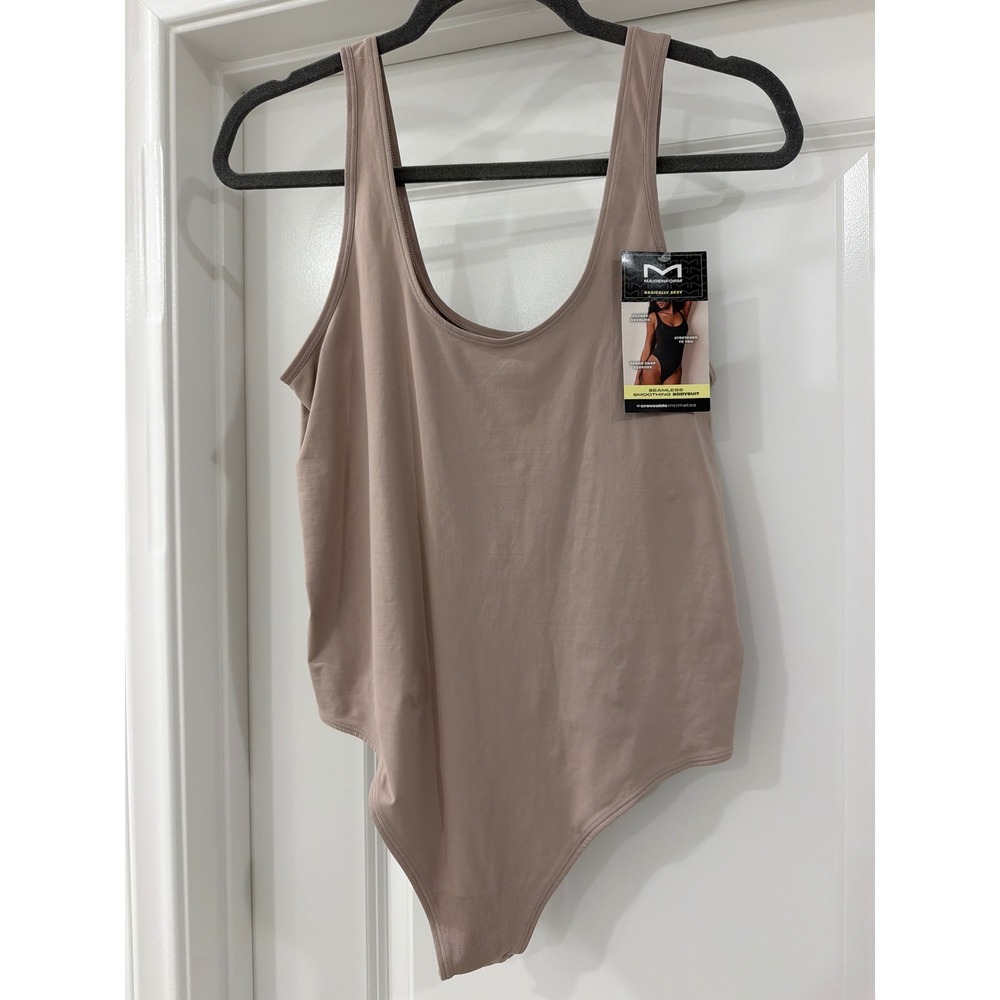 Maidenform Basically Sexy Seamless Smoothing Bodysuit Women 3XL Tan Nude MST001